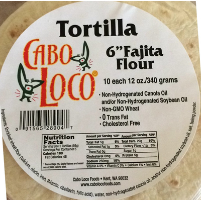 Tortilla, 6" Fajita Flour