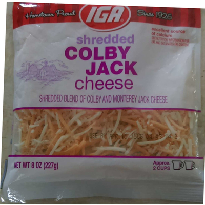 Shredded Cheese, Colby Jack