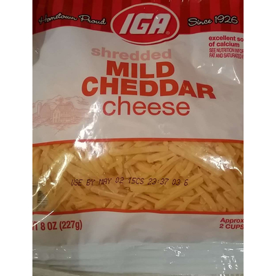 Cheese, Mild Cheddar, Shredded