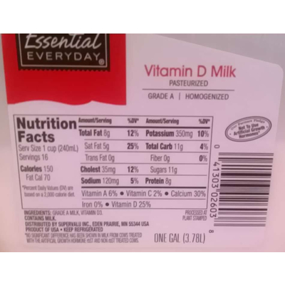 Milk, Vitamin D