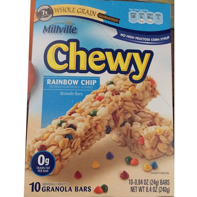 Chewy Rainbow Chip Granola Bars