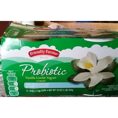 Yogurt, Probiotic, Vanilla Lowfat