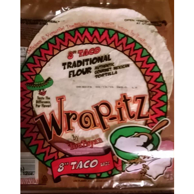 Wrap-itz Traditional Flour Tortillas, 8" Taco