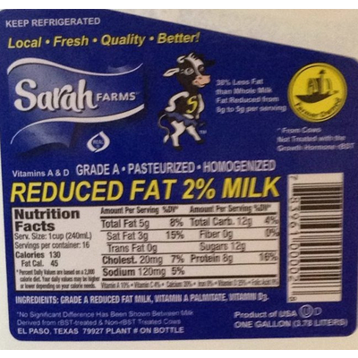 Reduced Fat 2% Milk