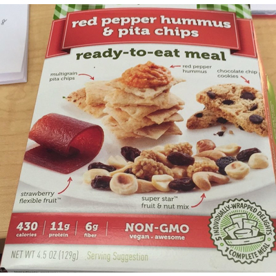 Meal, Red Pepper Hummus & Pita Chips