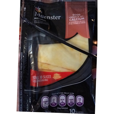 Cheese, Muenster, Sliced