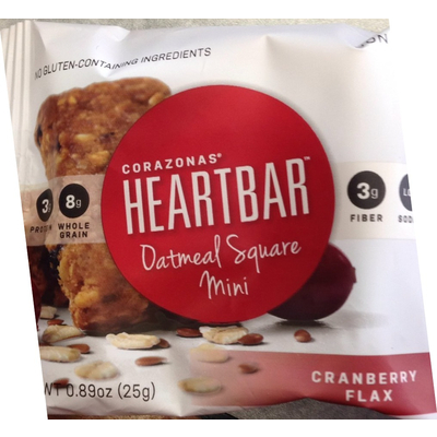 Heartbar Oatmeal Square Mini, Cranberry Flax