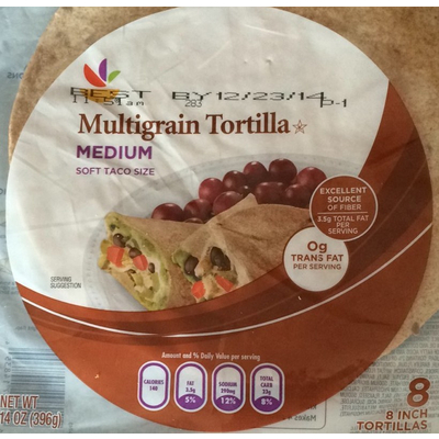 Multigrain Tortilla, Medium Soft Taco Size