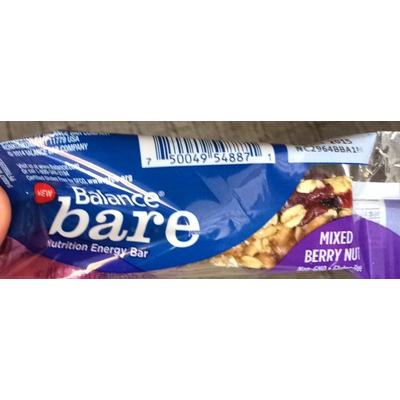 Bare Nutrition Energy Bar, Mixed Berry Nut