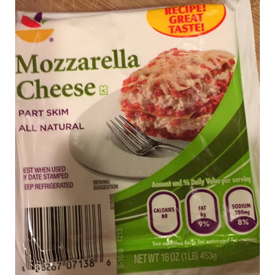 Mozzarella Cheese, Part Skim