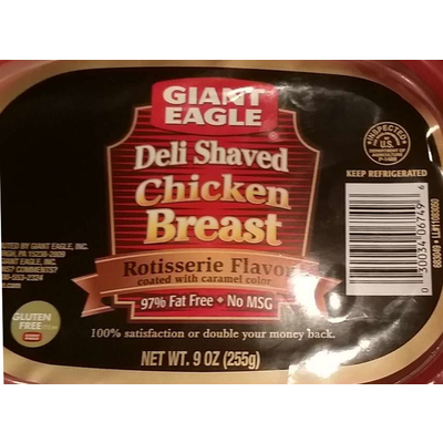 Calories in Chicken Breast, Deli Shaved 