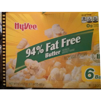 Microwave Popcorn, 94% Fat Free Butter