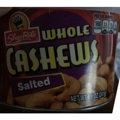 Whole Cashews, Salted