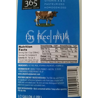 Skim Milk, Fat Free365