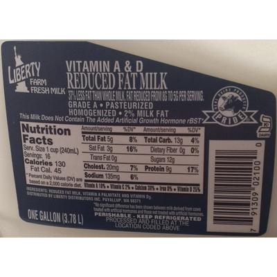 Milk, 2% Reduced Fat