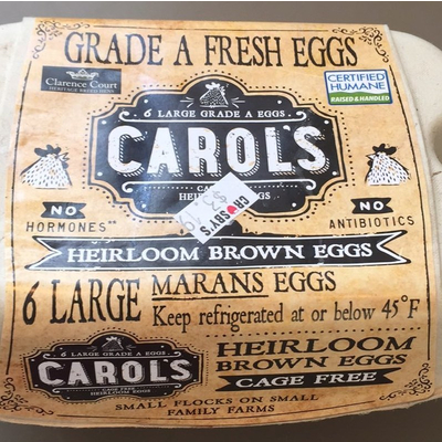 Cage Free Heirloom Brown Eggs, Grade A