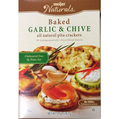 Pita Crackers, Baked Garlic & Chive