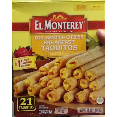 Breakfast Taquitos, Egg, Bacon & Cheese