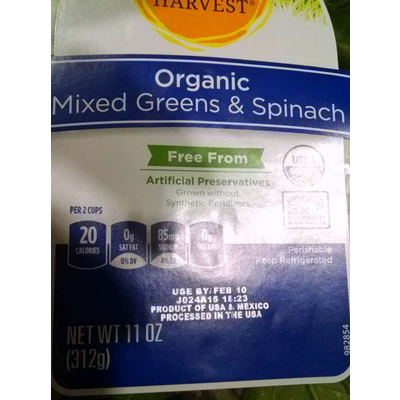 Organic Mixed Greens & Spinach