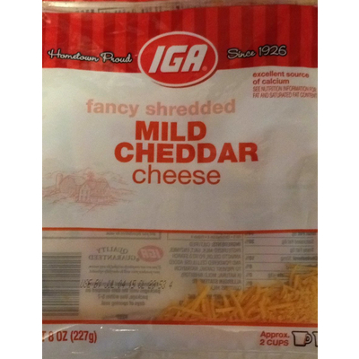 Mild Cheddar Cheese, Shredded