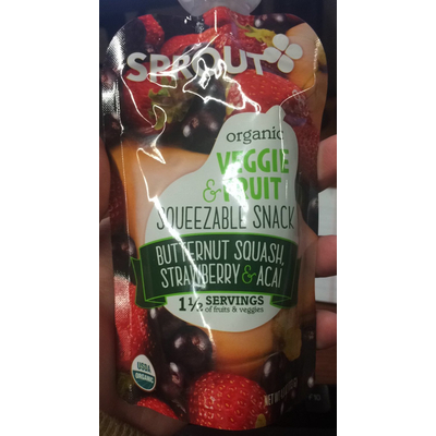 Organic Squeezable Snack, Butternut Squash Strawberry & Acai