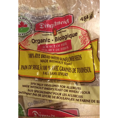 Bread, Organic 100% Rye with Sunflower Seeds