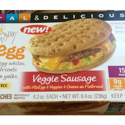 VitaEgg Flatbread Sandwich, Veggie Sausage
