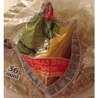 Corn Tortillas with Cactus Leaves