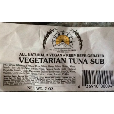 Sub Sandwich, Vegetarian Tuna