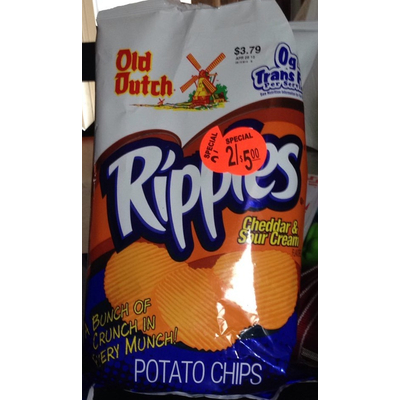 Ripples Potato Chips, Cheddar & Sour Cream