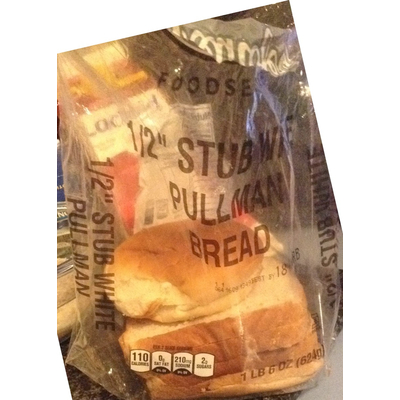 1/2" Stub White Pullman Bread