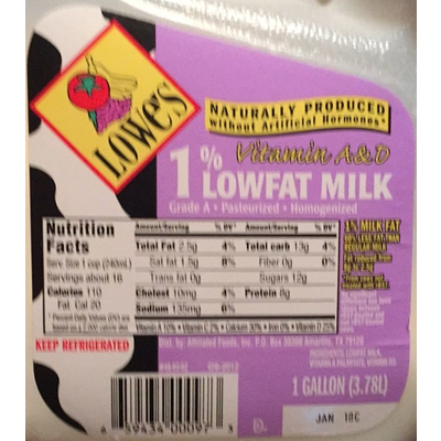 Milk, 1% Lowfat