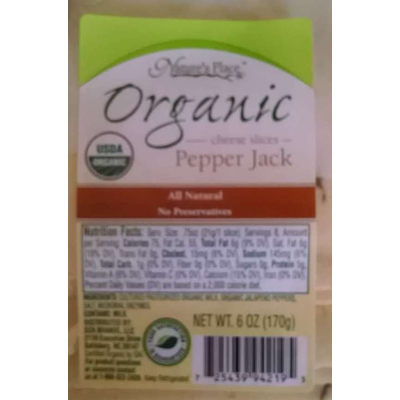 Organic Pepper Jack Slices