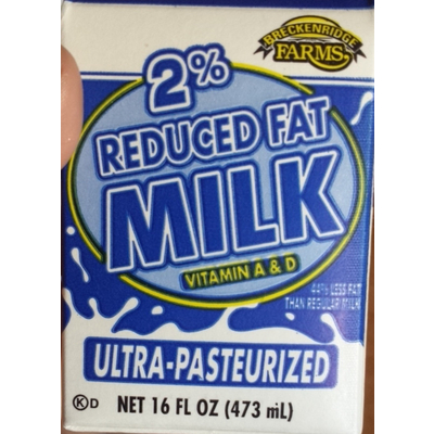 Milk, 2% Reduced Fat