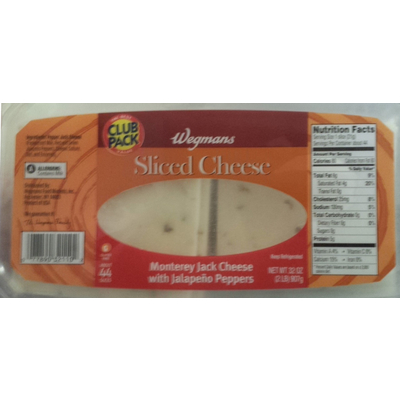 Sliced Cheese, Monterey Jack Cheese with Jalapeno Peppers