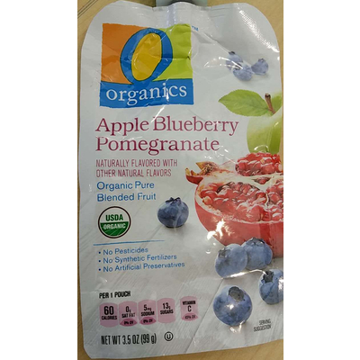 Organic Blended Fruit, Apple Blueberry Pomegranate