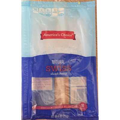 Natural Sliced Cheese, Swiss
