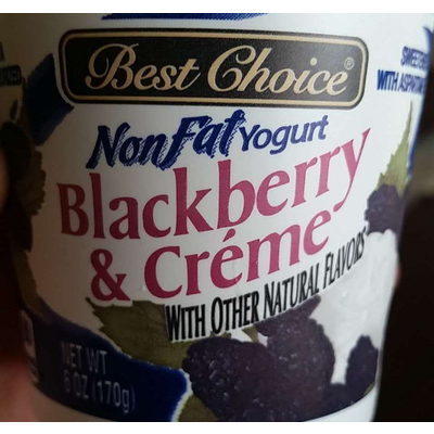 Non Fat Yogurt, Blackberry & Creme