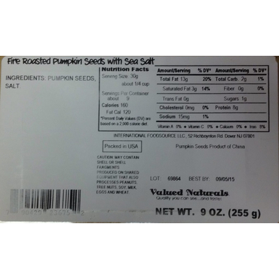 Fire Roasted Pumpkin Seeds with Sea Salt