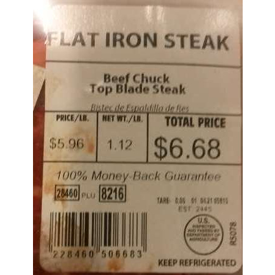 Flat Iron Steak, Beef Chuck Top Blade Steak