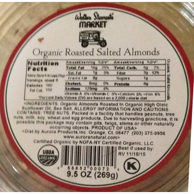 Organic Roasted Salted Almonds