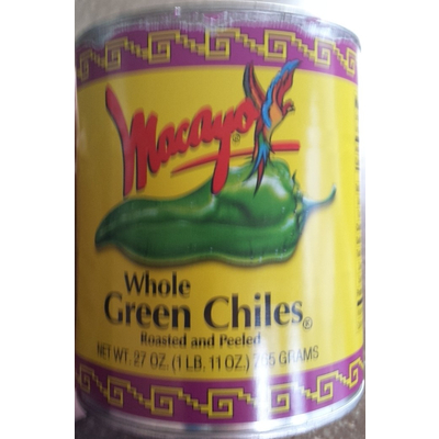 Whole Green Chiles, Roasted and Peeled