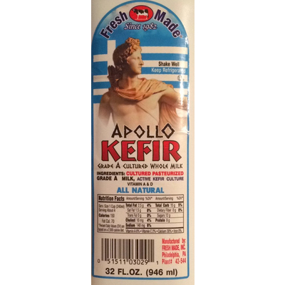 Apollo Kefir, Grade A Cultured Whole Milk