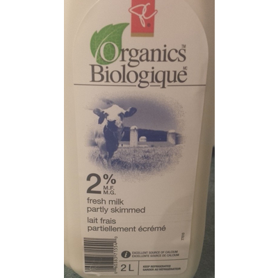 Organics Fresh Milk, 2% Partly Skimmed