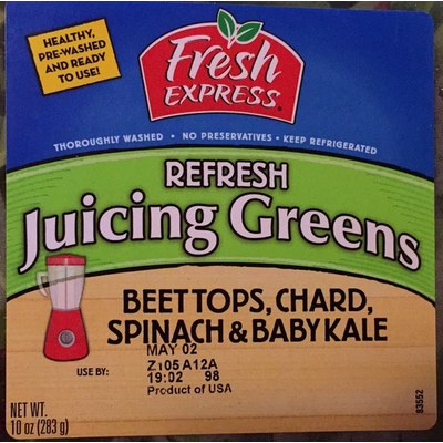 Refresh Juicing Greens, Beettops Chard Spinach & Baby Kale