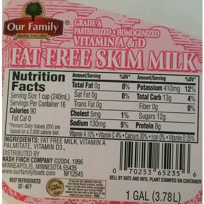 Fat Free Skim Milk