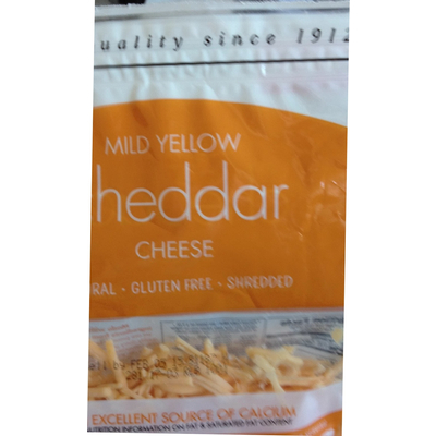 Shredded Cheese, Mild Yellow Cheddar