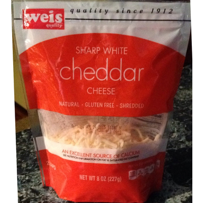 Natural Cheese, Sharp White Cheddar, Shredded