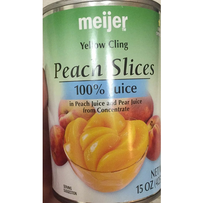 Peach Slices, Yellow Cling 100% Juice