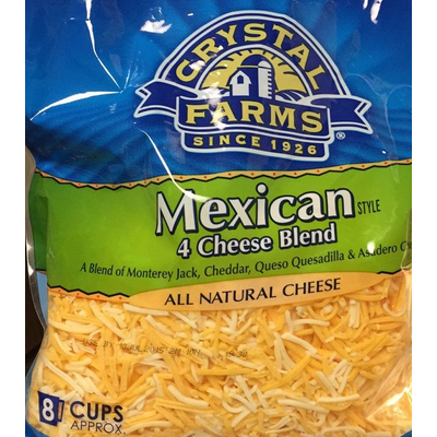 All Natural Cheese, Mexican Style 4 Cheese Blend
